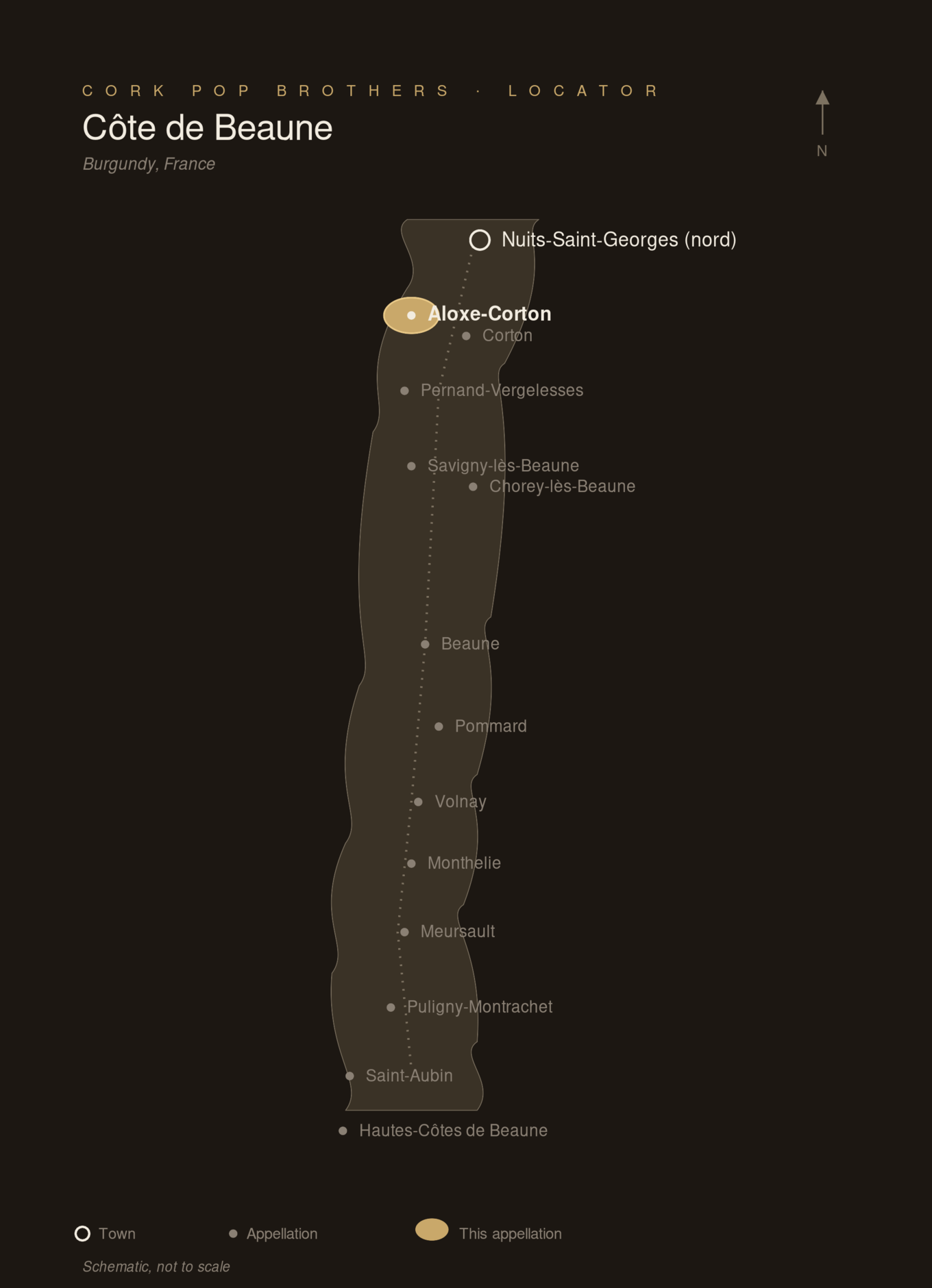 Locator map — Aloxe-Corton, France