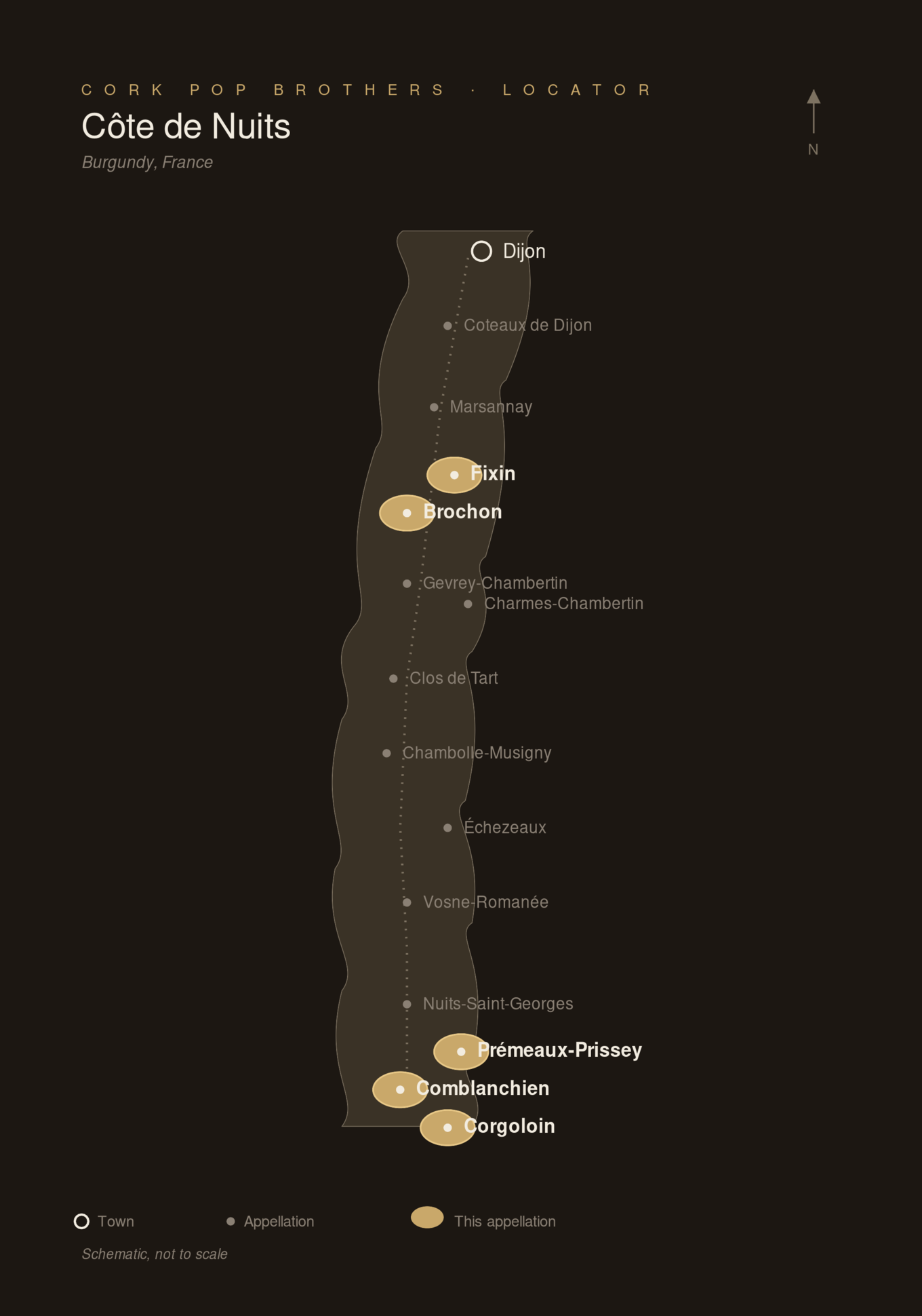 Locator map — Côte de Nuits-Villages, France