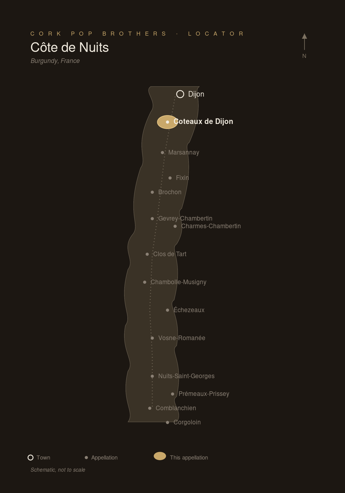 Locator map — Coteaux de Dijon, France