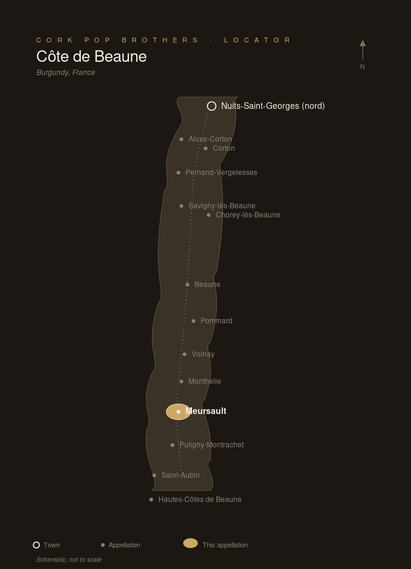 Locator map — Meursault, France