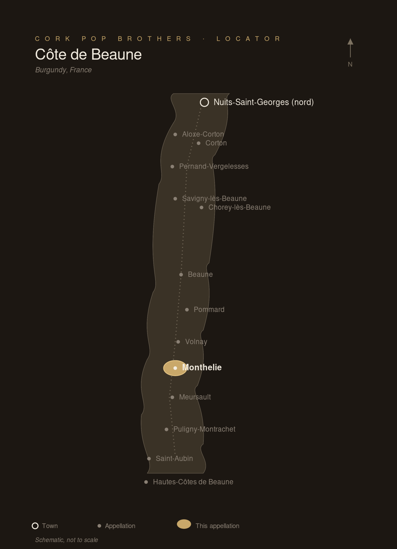 Locator map — Monthelie, France