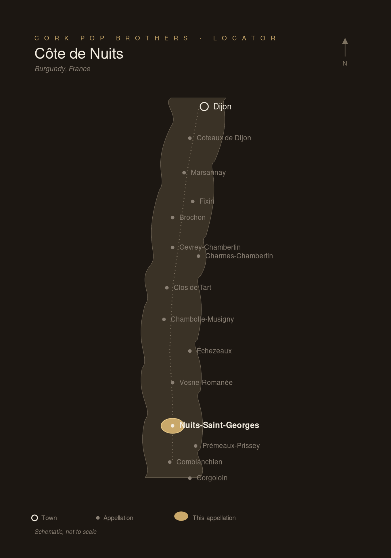 Locator map — Nuits-Saint-Georges, France