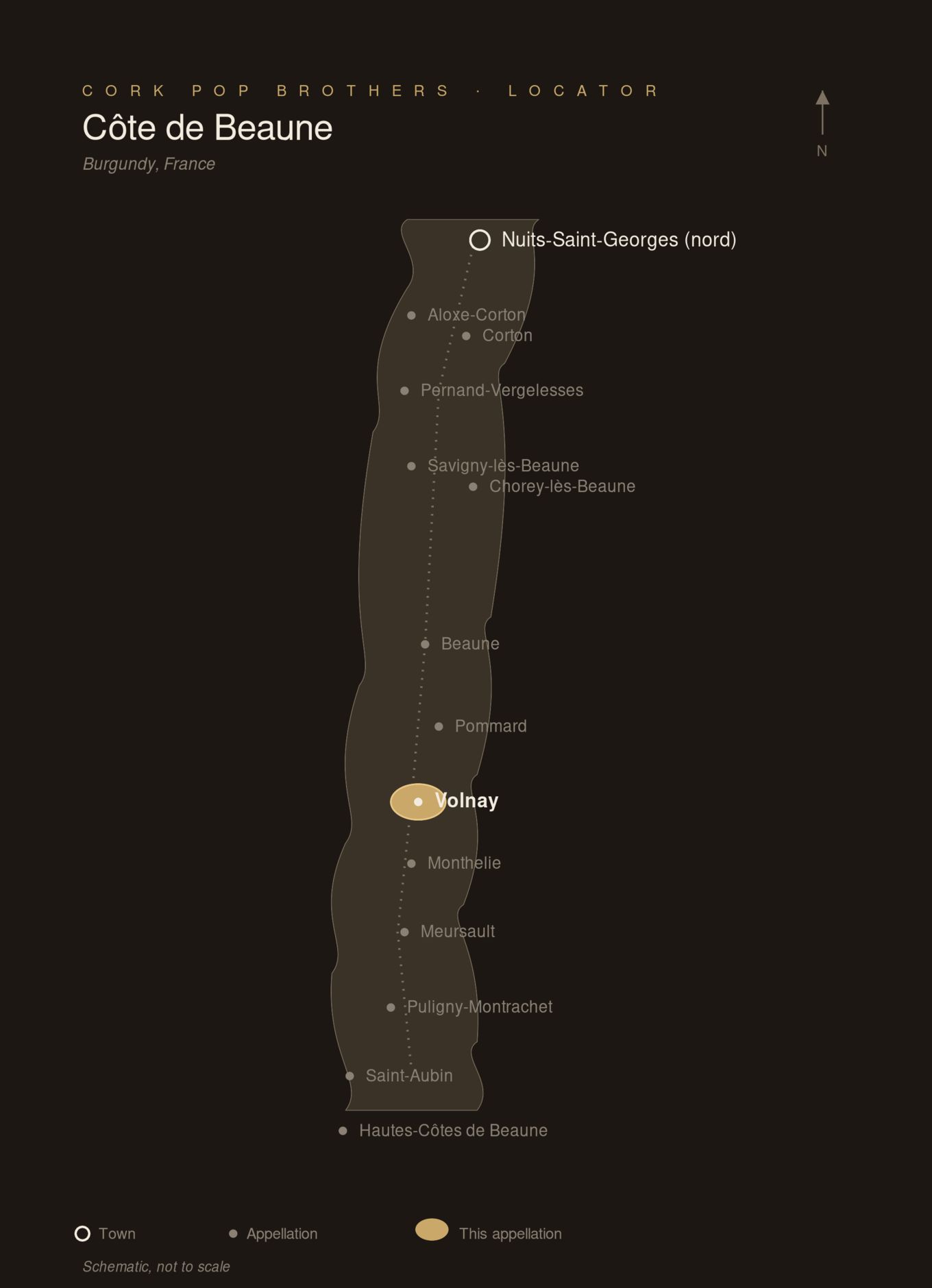 Locator map — Volnay, France