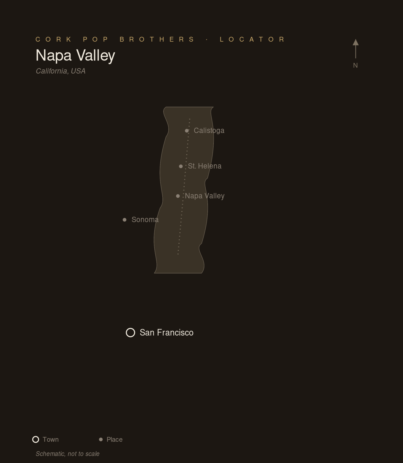 Locator map — Napa Valley, USA