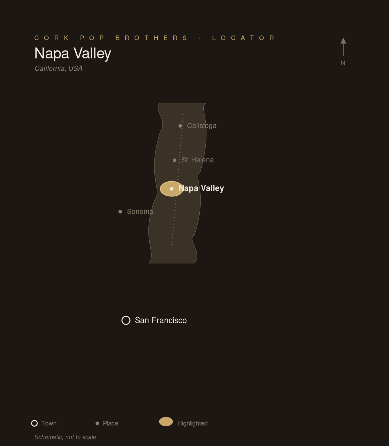 Locator map — Napa Valley, USA