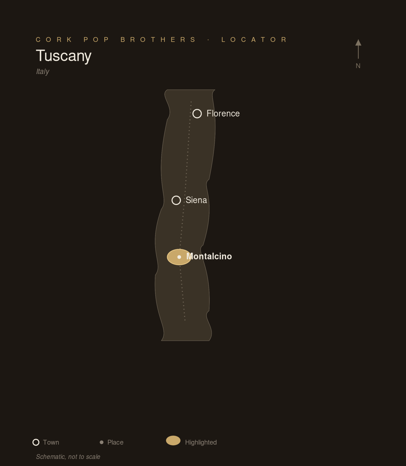 Locator map — Montalcino, Italy