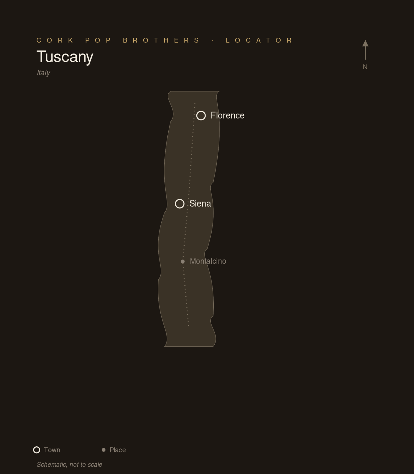 Locator map — Montalcino, Italy